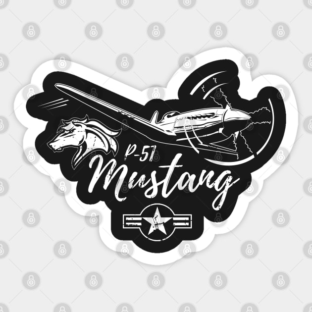 Retro P-51 Mustang WWII Warbird Fighter Airplane Aircraft Christmas Gift Sticker by stearman